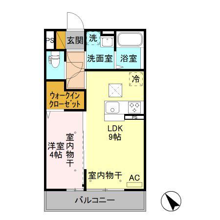 パンアンテリュール(1LDK/1階)の間取り写真