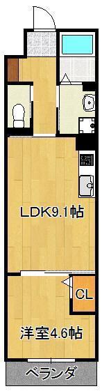 クリンピアMK(1LDK/1階)の間取り写真