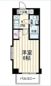 菱和パレス世田谷桜新町(1K/4階)の間取り写真