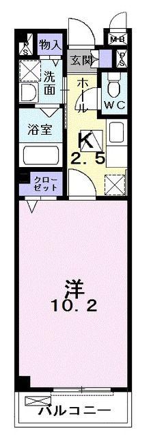 フィオーレ(1K/1階)の間取り写真