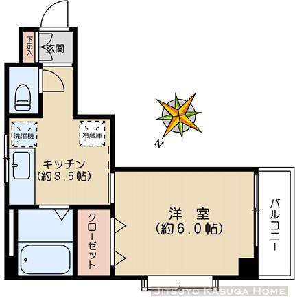 新井ビル(1K/2階)の間取り写真