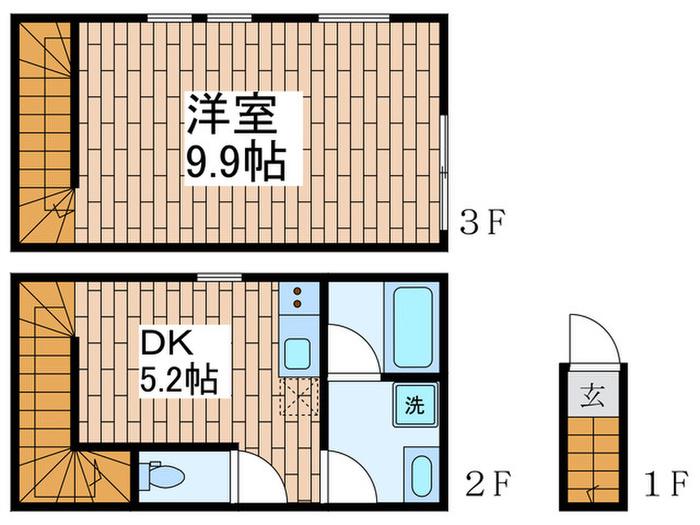 SIERRA VISTA(1DK/1階)の間取り写真