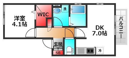 長興寺コーポ(1DK/1階)の間取り写真
