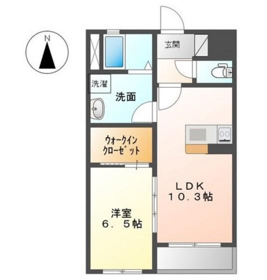 プラッツ・ユーIII(1LDK/2階)の間取り写真