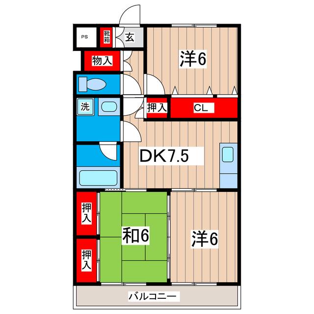 グランペール(3DK/3階)の間取り写真