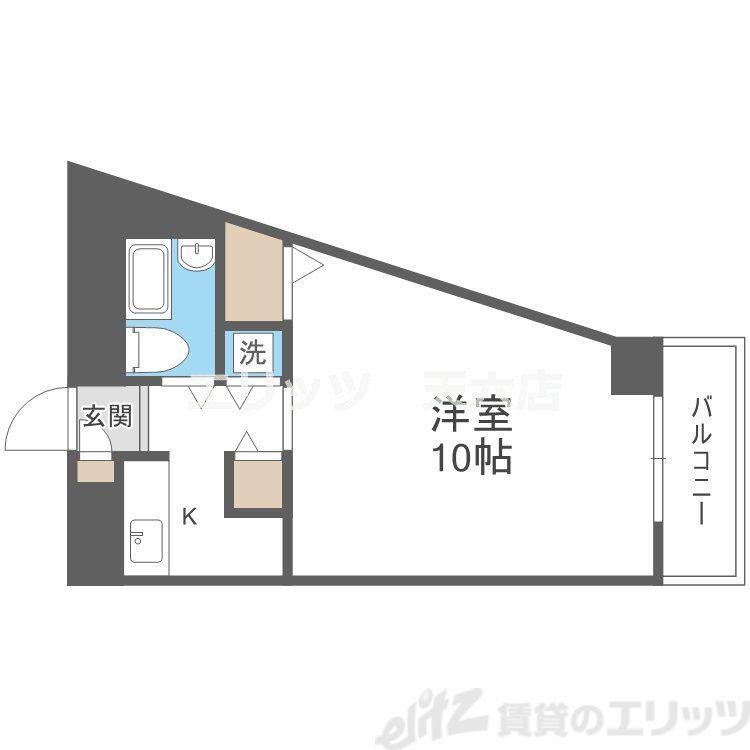 エトワール北梅田(1K/4階)の間取り写真