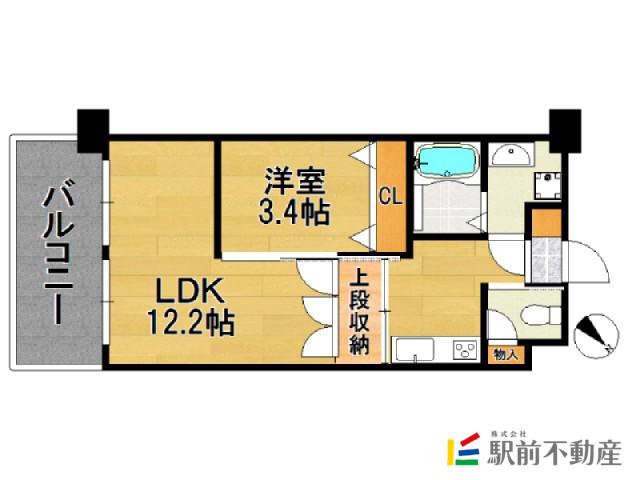 CLUB ORIENT BLD NO.8(1LDK/8階)の間取り写真