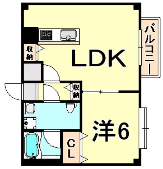 FOREST COURT ITAMI(1LDK/2階)の間取り写真