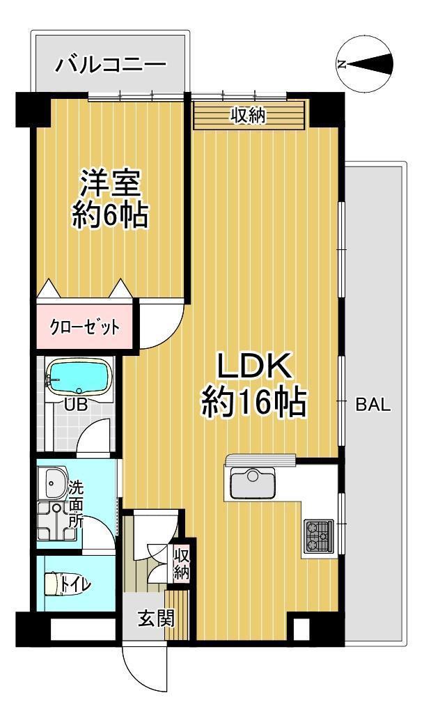 泉レジデンス(1LDK/2階)の間取り写真