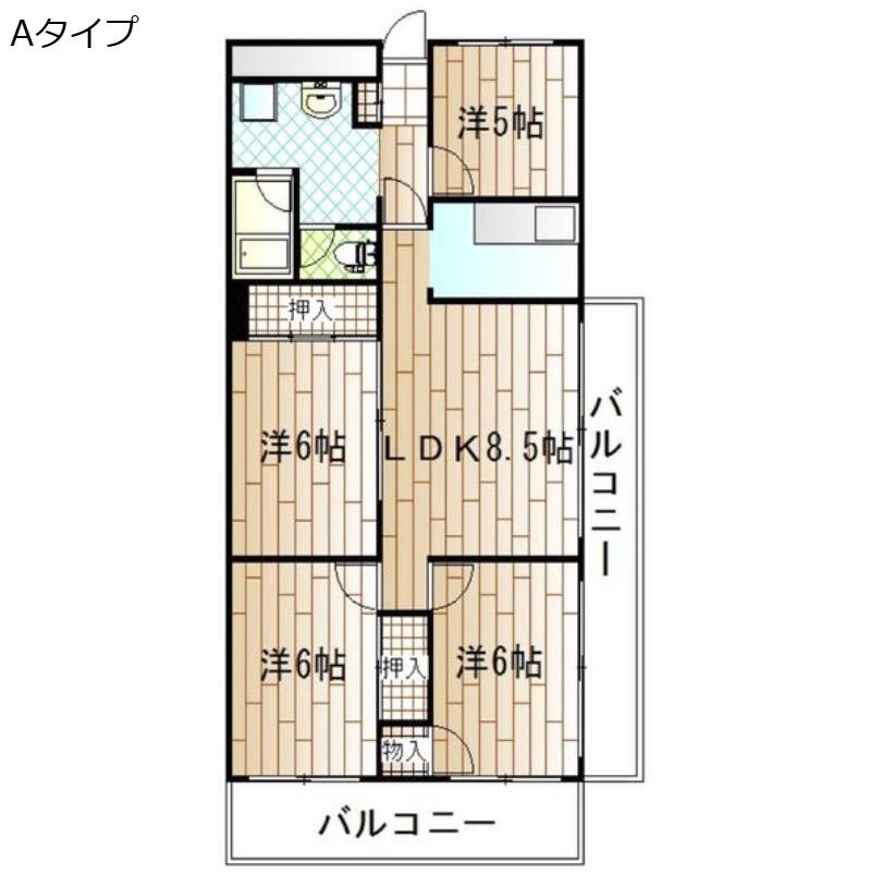 ハイマート屋島(4DK/9階)の間取り写真