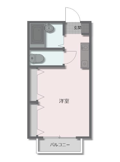 パルウエスト(ワンルーム/1階)の間取り写真