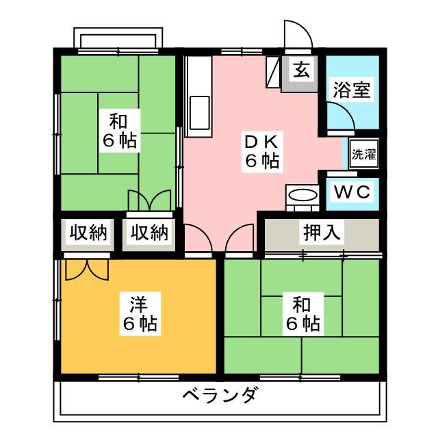 農住メゾン富士見I(3DK/2階)の間取り写真