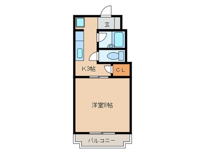アヴニール ドゥ サンライズ(1K/1階)の間取り写真