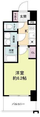 ORSUS大阪福島(1K/9階)の間取り写真