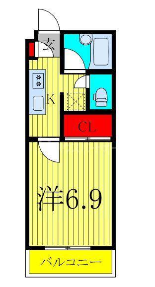サンワハイツ柏の葉(1K/3階)の間取り写真