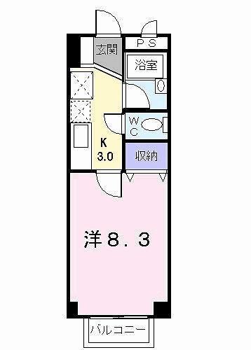 SUNRISE21(1K/2階)の間取り写真