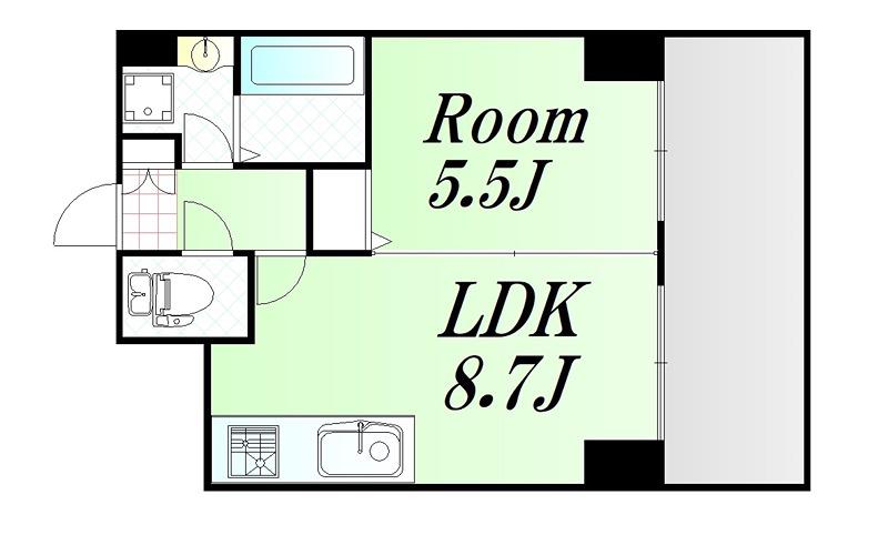 SANLEMOUT新大阪イーストII(1LDK/2階)の間取り写真