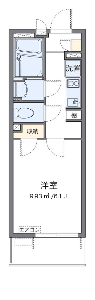 クレイノのぞみII(1K/2階)の間取り写真