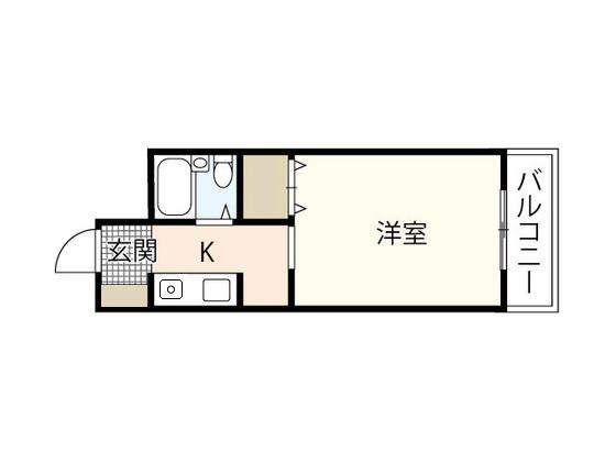 Sビル海田(1K/2階)の間取り写真