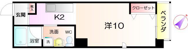 TKアンバーコート宿院(1K/7階)の間取り写真