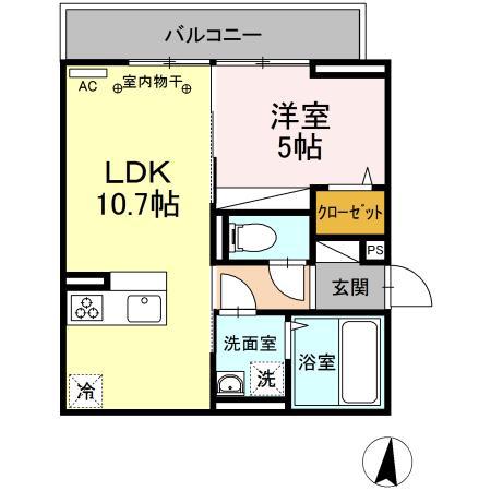 アヴニール(1LDK/3階)の間取り写真