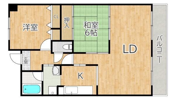 ノースコート(2LDK/2階)の間取り写真
