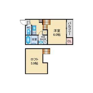 ハーモニーテラス上小田井(1K/2階)の間取り写真