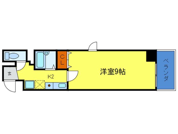 EVANS祇園(1K/5階)の間取り写真