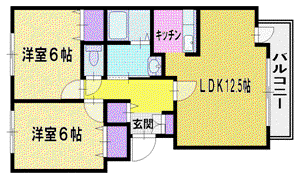 ESTATE21(2LDK/1階)の間取り写真
