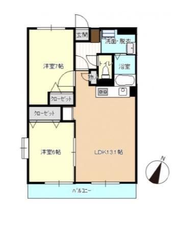 サンフォーレ(2LDK/3階)の間取り写真