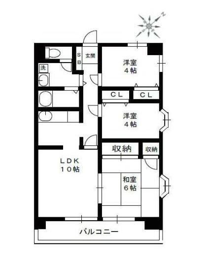 ポートアイランド坂戸(3LDK/1階)の間取り写真