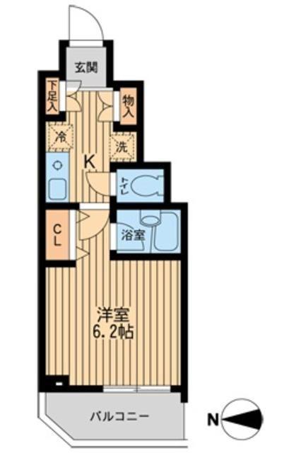 ドゥーエ西大島(1K/6階)の間取り写真