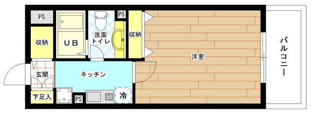 レックスハイツ新宿5丁目(1K/5階)の間取り写真
