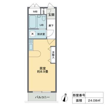 カーサグラン東向島(ワンルーム/3階)の間取り写真