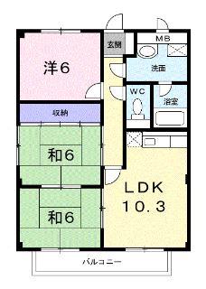 メゾンホワイト(3LDK/2階)の間取り写真