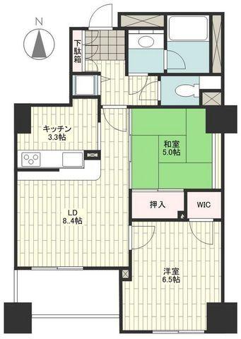 ドゥーエ横浜駅前(2LDK/12階)の間取り写真