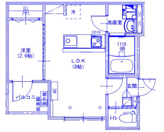 KEIAI RESIDENCE 北上尾V(1LDK/1階)の間取り写真