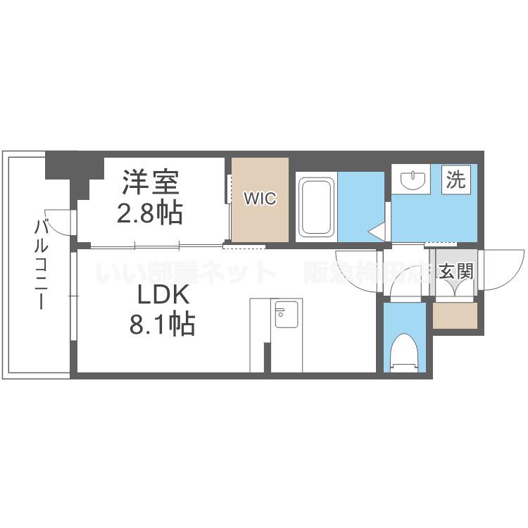 セレニテ江坂グランデ(1LDK/6階)の間取り写真