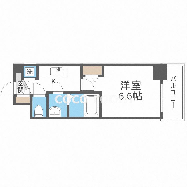 プレサンス心斎橋ブライト(1K/14階)の間取り写真