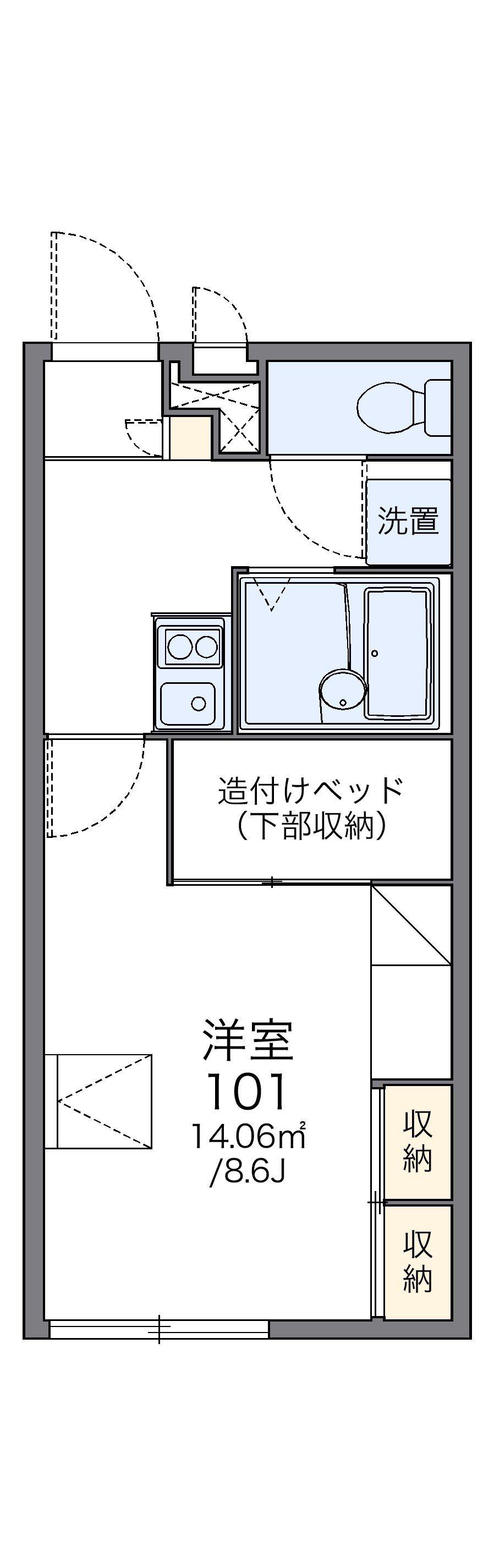 レオパレス芳菫閣III(1K/2階)の間取り写真