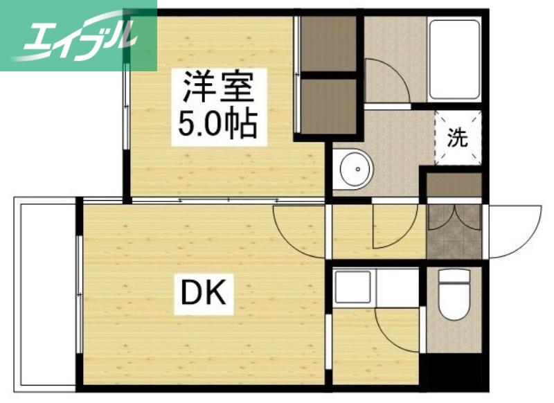 フォーラム伊島三番館(1DK/1階)の間取り写真