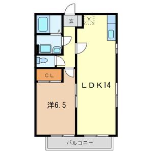 ラベーテII(1LDK/1階)の間取り写真