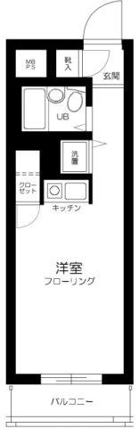 リバティヒルズ中野江原(ワンルーム/2階)の間取り写真