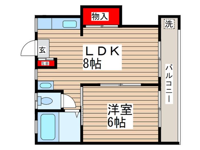コーポアサノ(1LDK/2階)の間取り写真