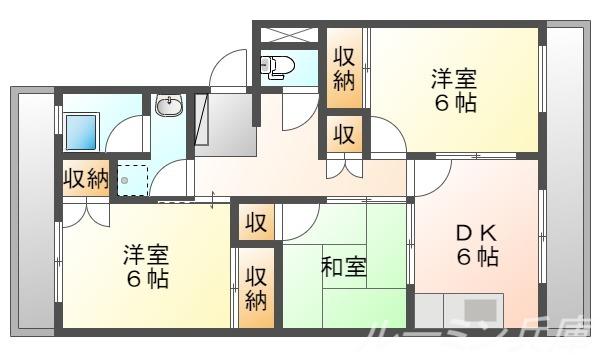 淡路島テラス(3DK/4階)の間取り写真