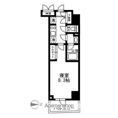 レジディア亀戸-(1K/14階)の間取り写真