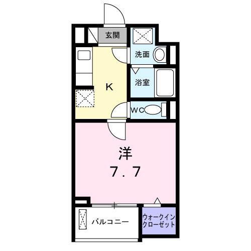 グランデュオ(1K/2階)の間取り写真
