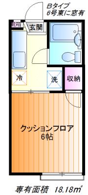フレグランス聖蹟I(1K/2階)の間取り写真