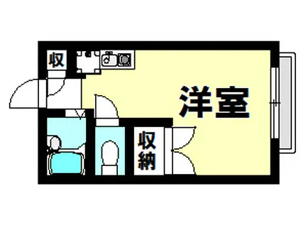 JR中央本線 古虎渓駅 徒歩75分 2階建 築30年(ワンルーム/2階)の間取り写真