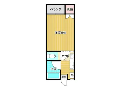 エスコート下三緒(ワンルーム/1階)の間取り写真
